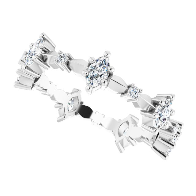 0.91 ct. Marquise & Round Diamond Eternity Band-VIRABYANI